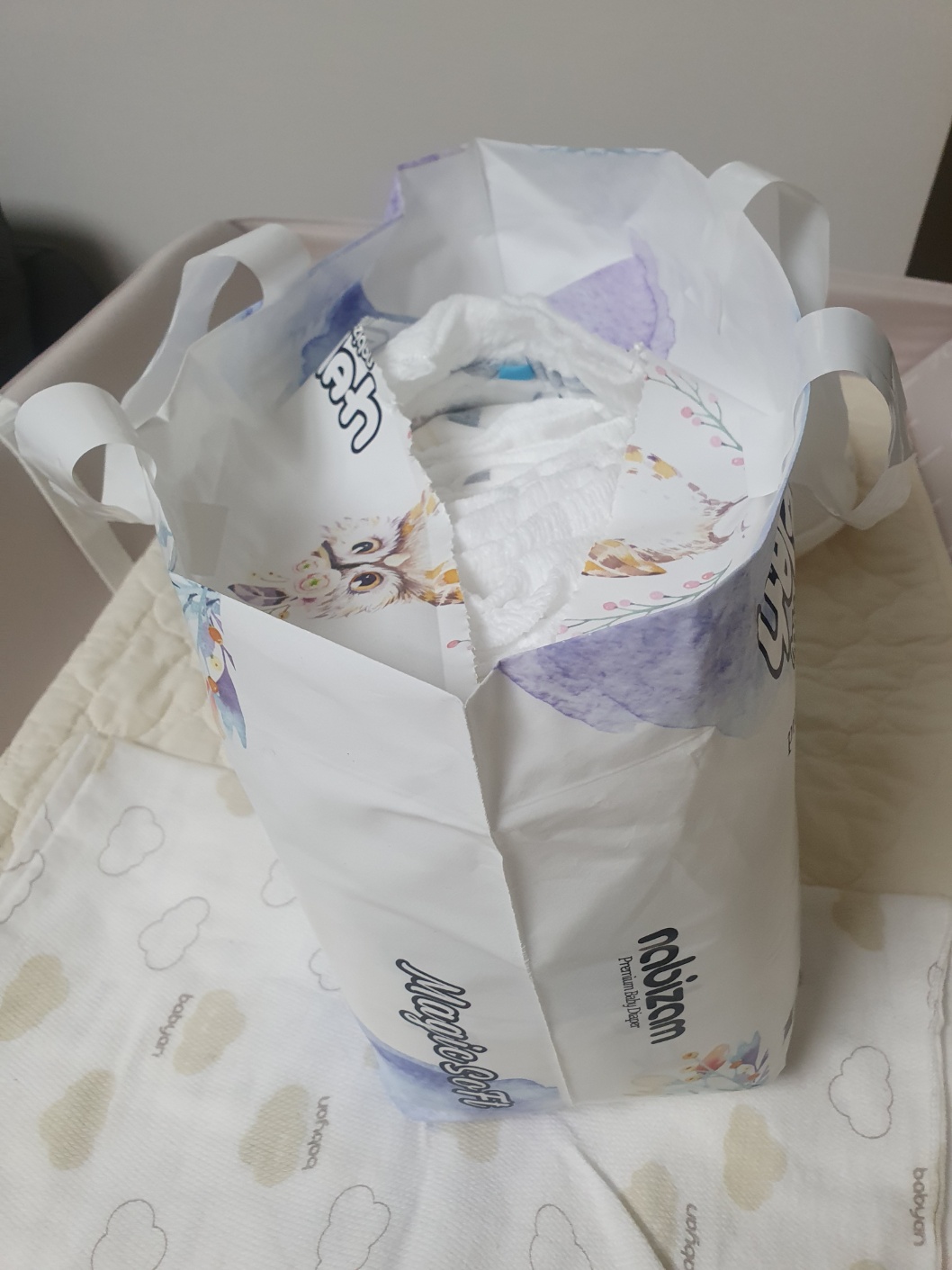 나비잠 기저귀 실물 사진 팬티형1