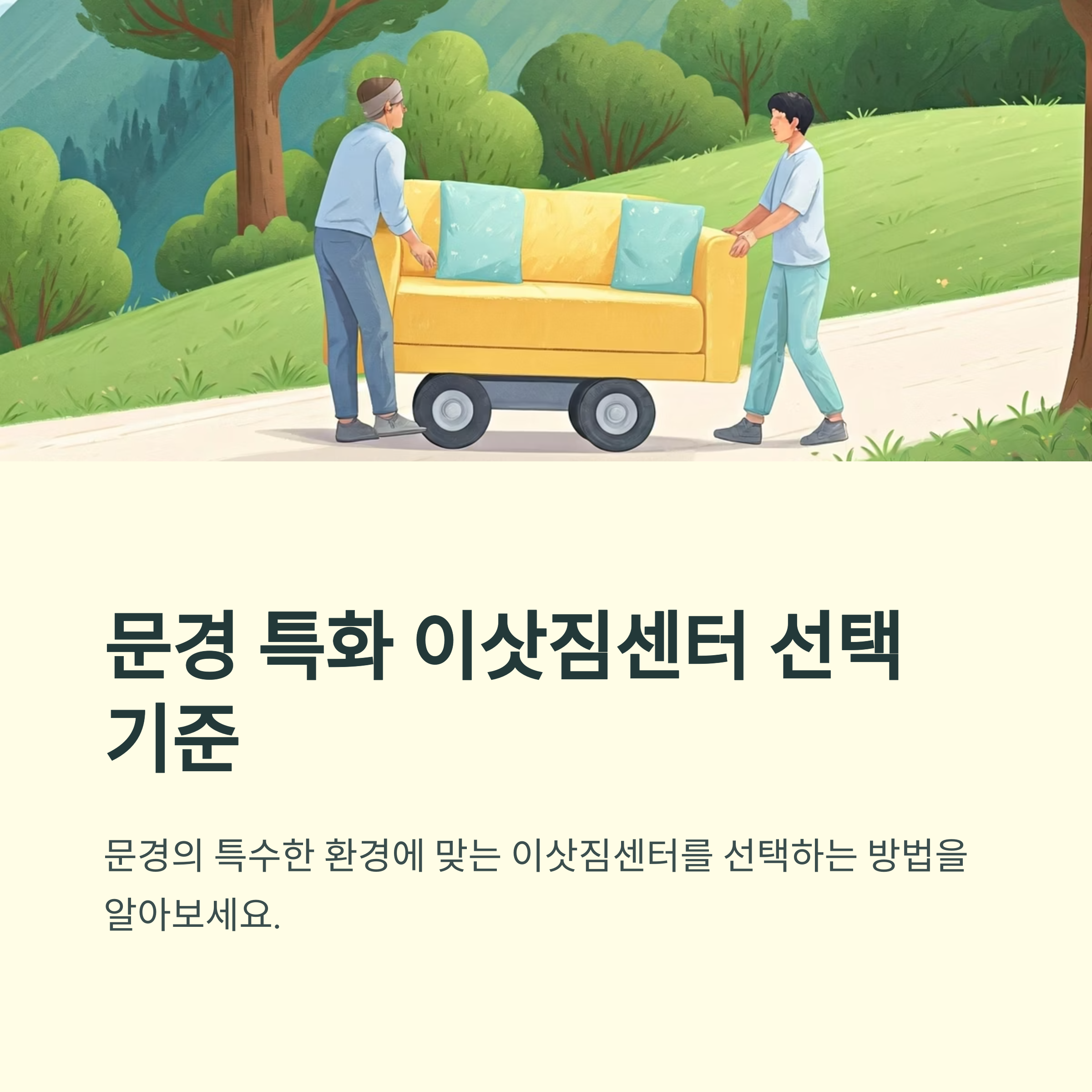 문경 이삿짐센터 선택 기준