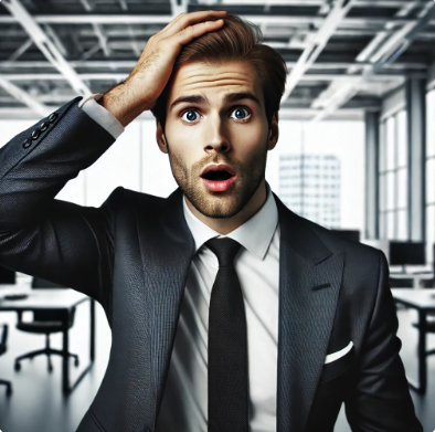 아차! 하고 놀라는 남자의 이미지