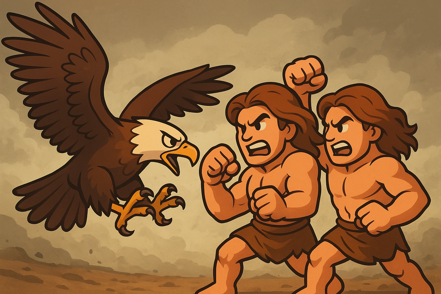 독수리와 쌍둥이의 싸움 이미지