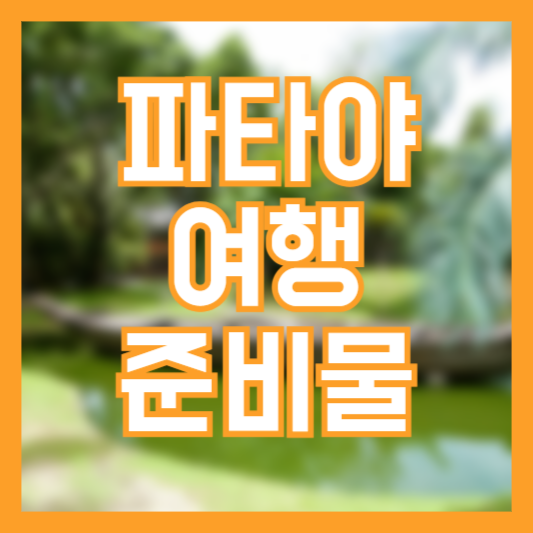 파타야 여행 준비물 체크리스트 공항가기전 꼭 필수체크!