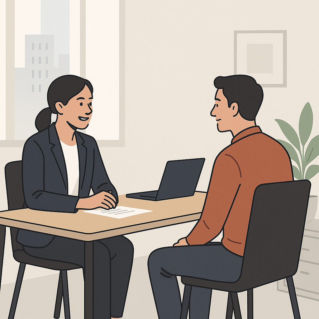 면접 상황 일러스트
