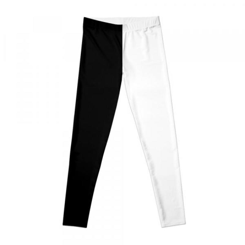 Half Black Half White Leggings gym leggings Womens
