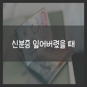 신분증 잃어버렸을 때