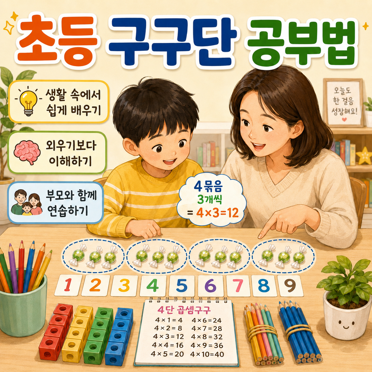 구구단은 수학을 쉽게 여는 첫걸음이에요
