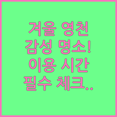 겨울 영천 여행 코스 추천과 명소별 ..