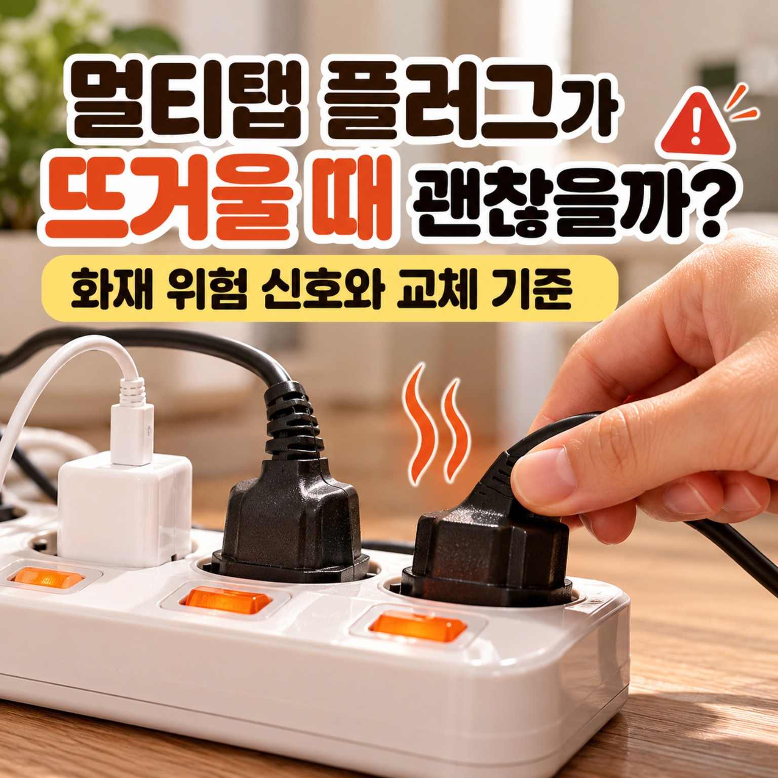 멀티탭 플러그가 뜨거울 때 괜찮을까? 화재 위험 신호와 교체 기준