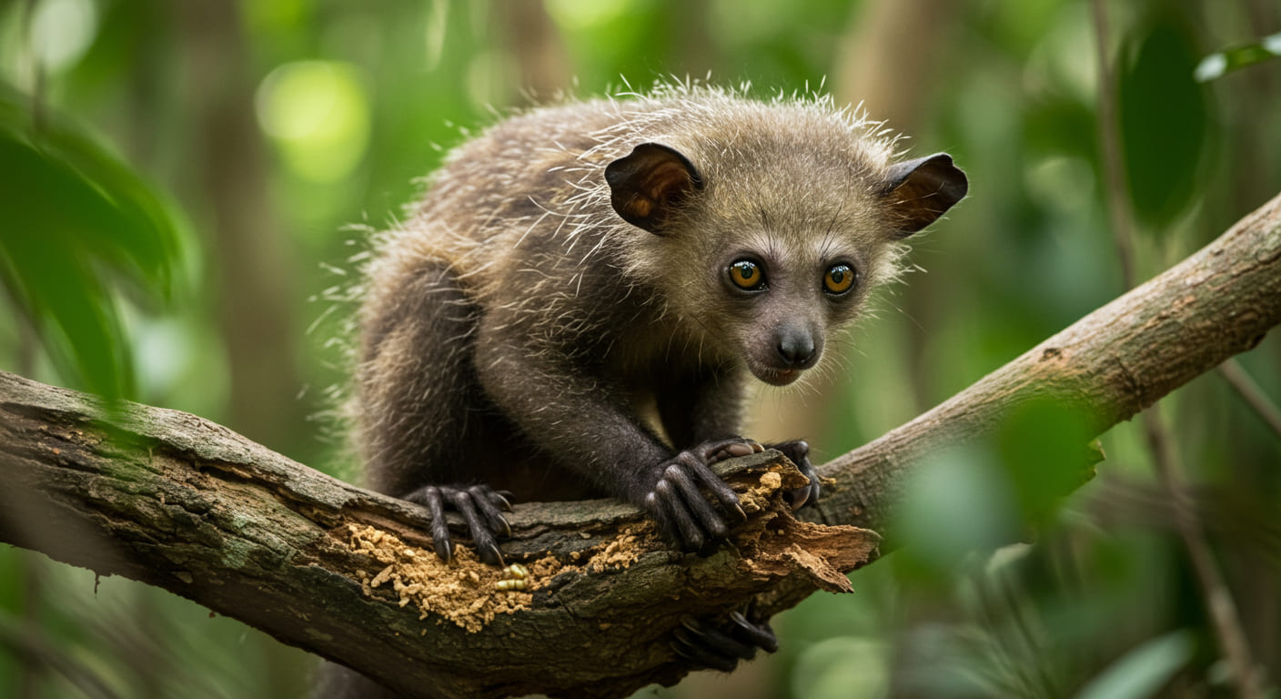 마다가스카르 아이아이 원숭이 이미지