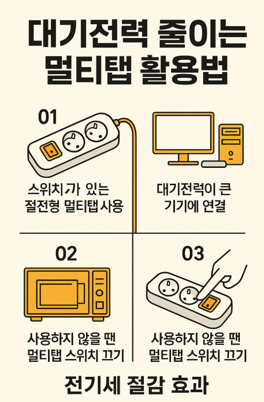 멀티탭 대기전력 줄이는 사진