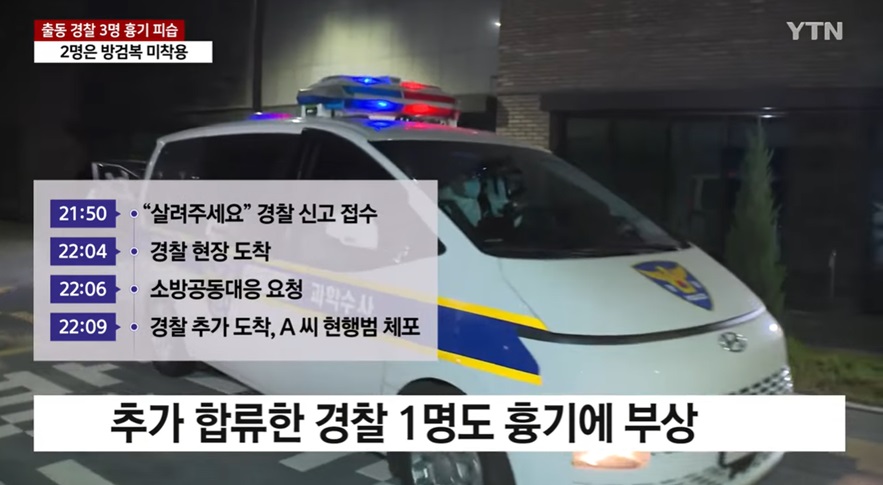 경찰의 방어 대책과 부상 상황