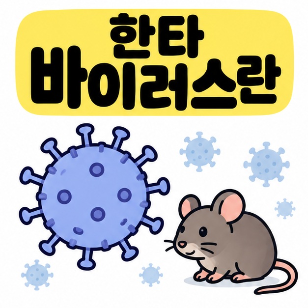 한타 바이러스란 문구와 바이러스 아이콘, 쥐 실루엣을 함께 보여주는 대표 카드