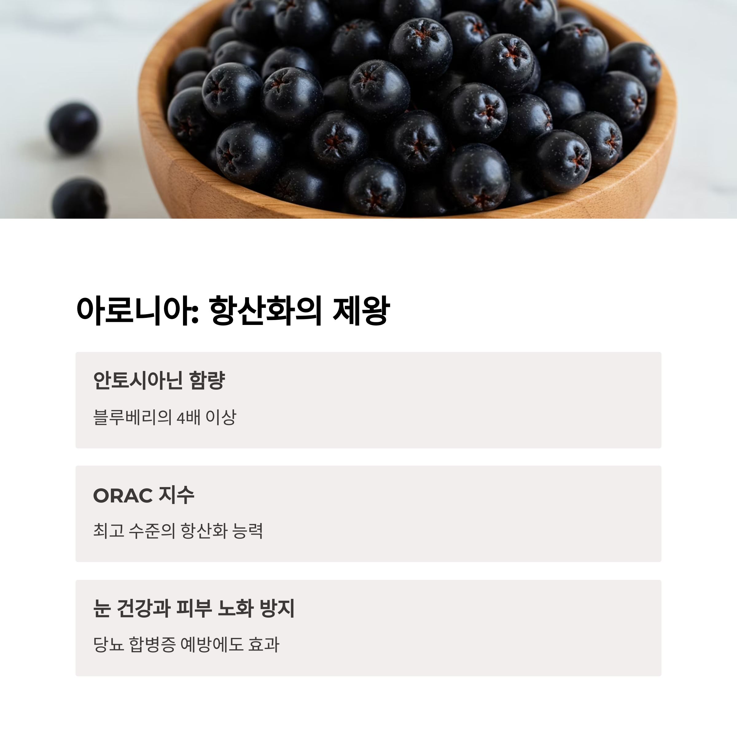 아로니아: 항산화의 제왕