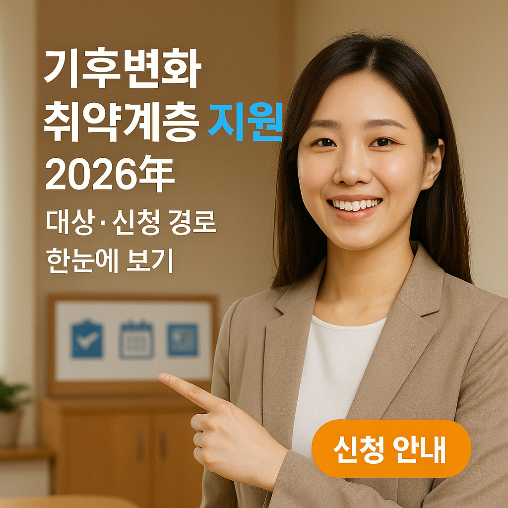 기후변화 취약계층 지원 2026년 ｜ 대상&middot;신청 경로 한눈에 보기