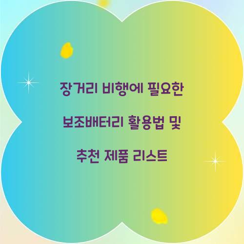장거리 비행에 필요한 보조배터리 활용법