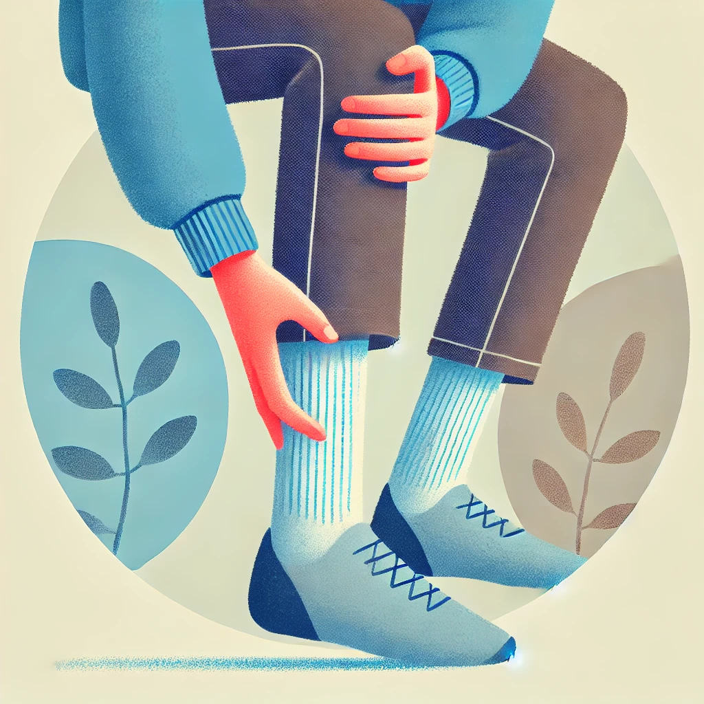 발에 쥐가 난 사진