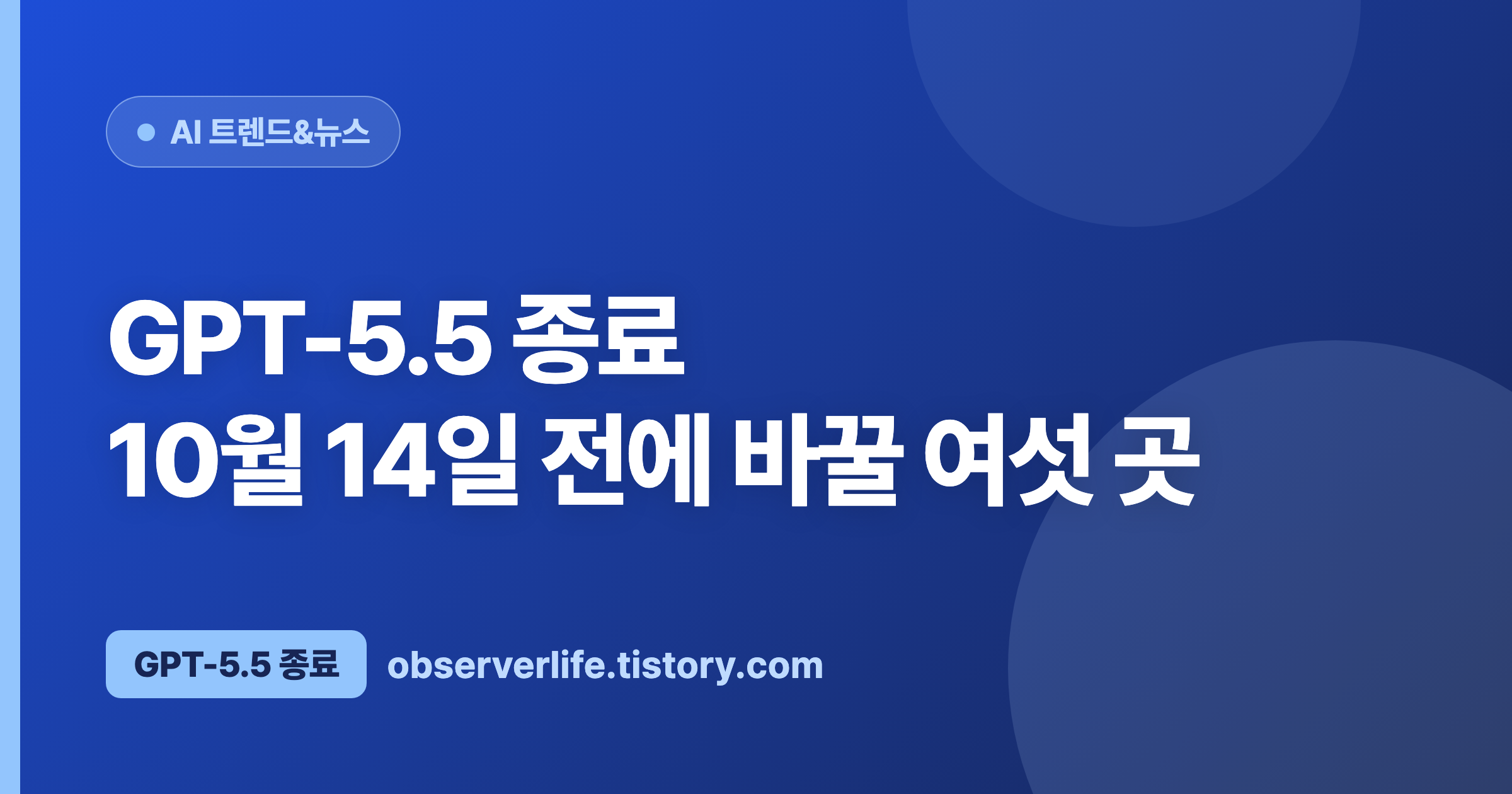 GPT-5.5 종료 (2026) — 10월 14일 전에 바꿀 여섯 곳