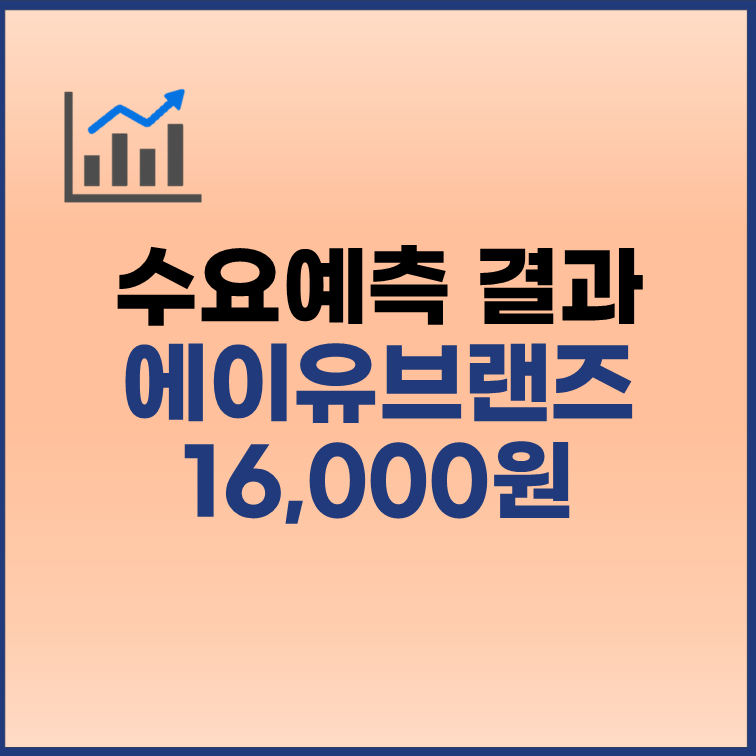 에이유브랜즈 수요예측결과 공모가 16000원