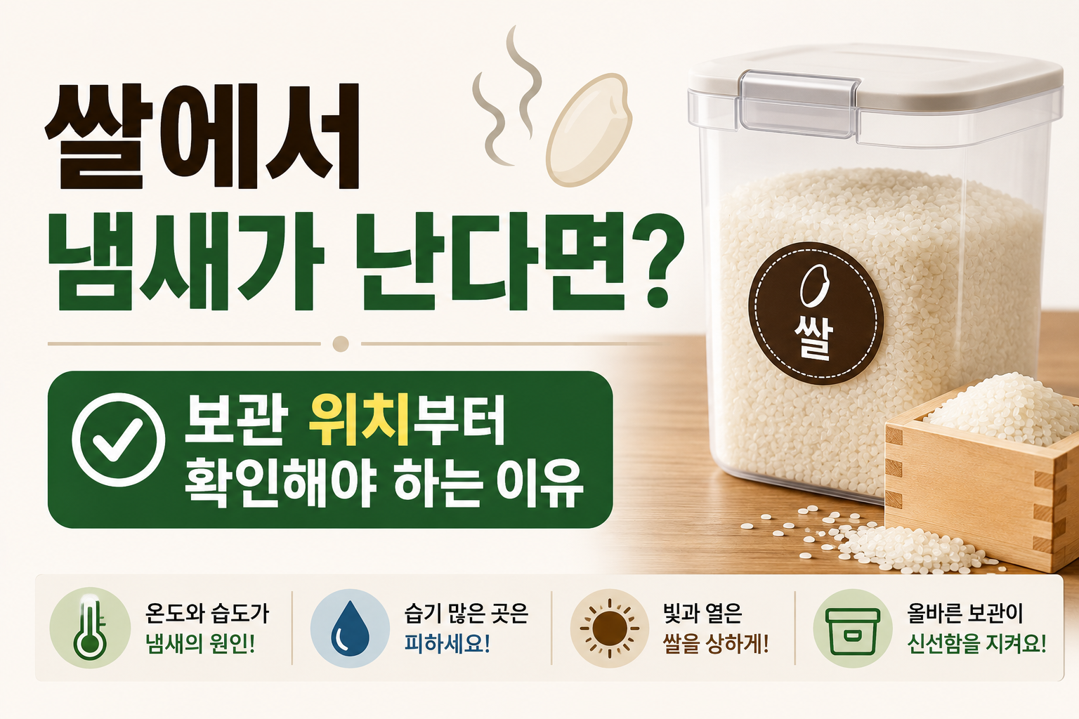 쌀에서 냄새가 난다면? 보관 위치부터 확인해야 하는 이유
