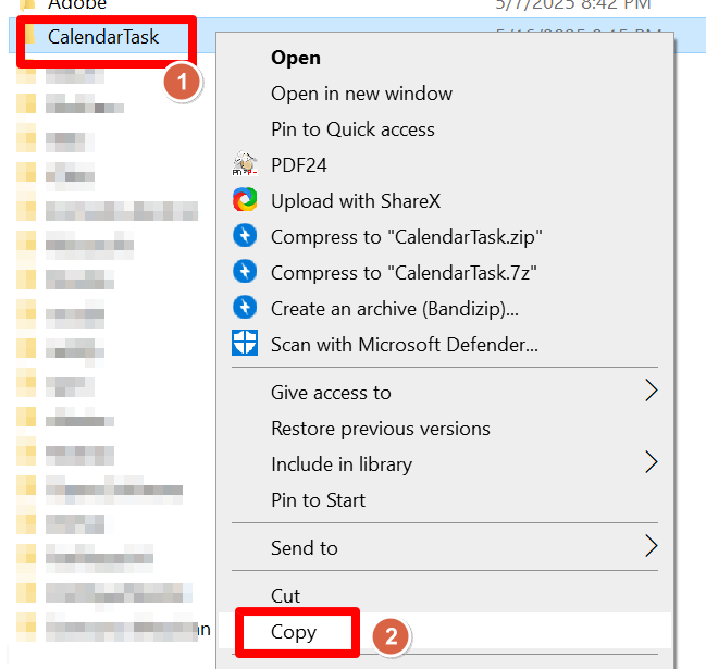 바탕화면 달력 폴더 위치