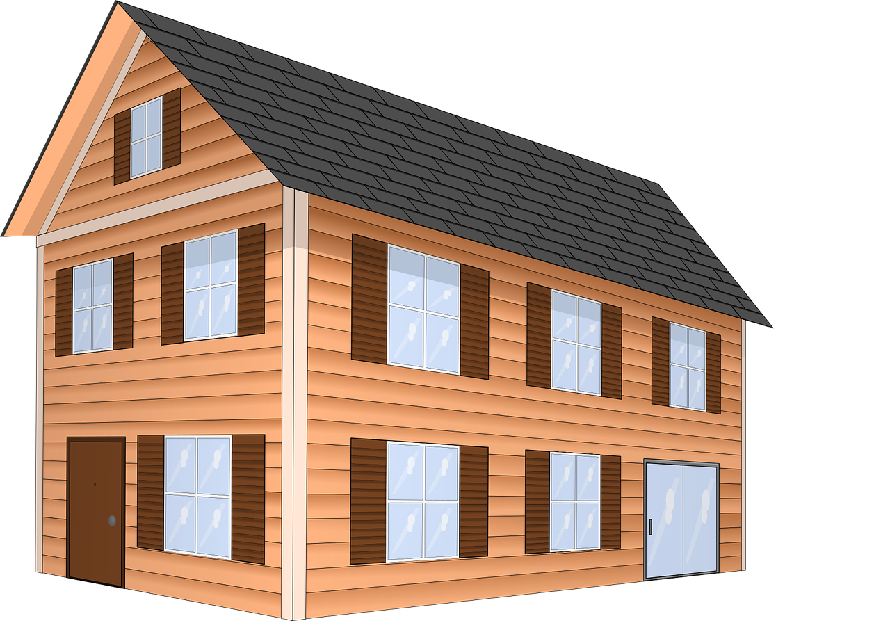 2층으로된 창문 많은 집