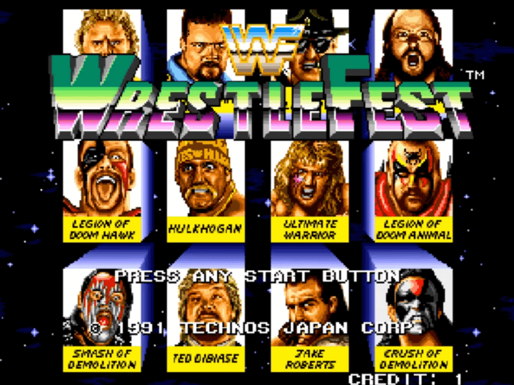 WWF-레슬페스트-오락실게임-메인-화면