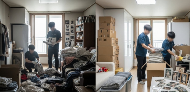 화순 고독사청소 및 정리중