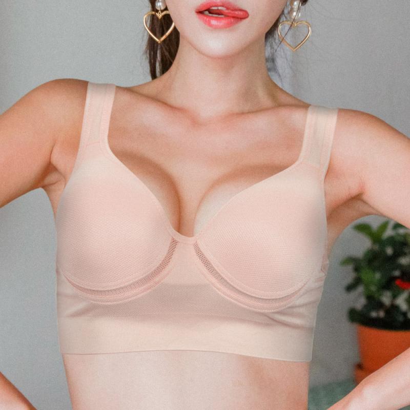 에뜨랑제 쿨메쉬 노와이어 몰드 스포츠브라 탑 BR6001