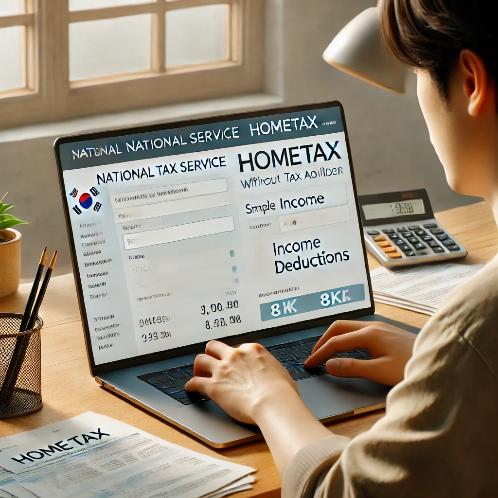 홈택스로 종합소득세를 직접 신고 중인 프리랜서