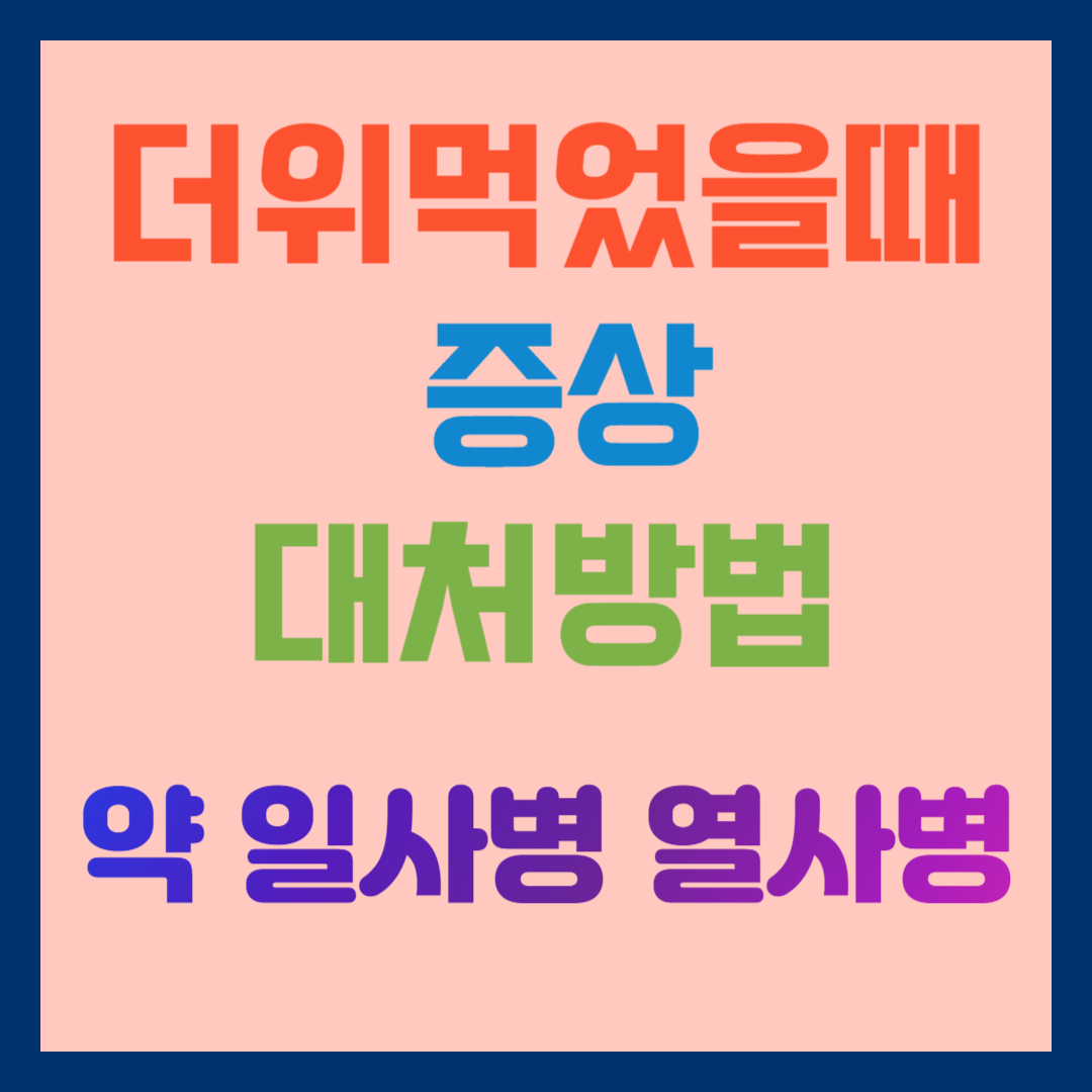 여름철 폭염시 온열질환 증상과 처치방법