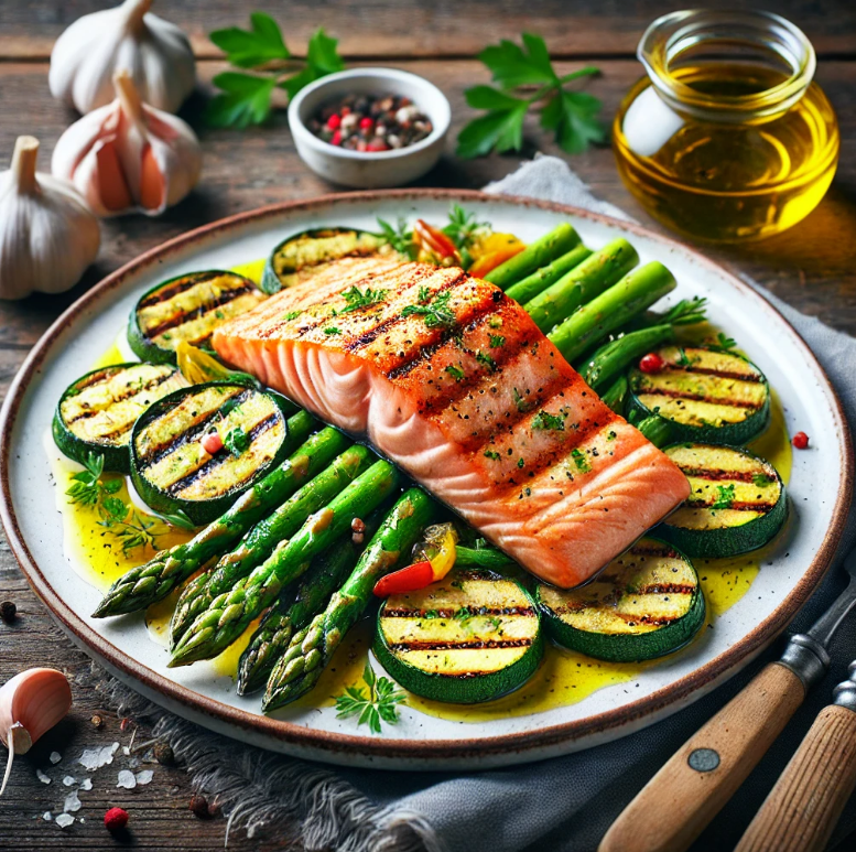 지중해식 음식 연어요리