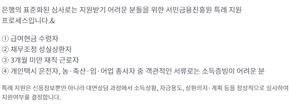 서민금융진흥원 햇살론15