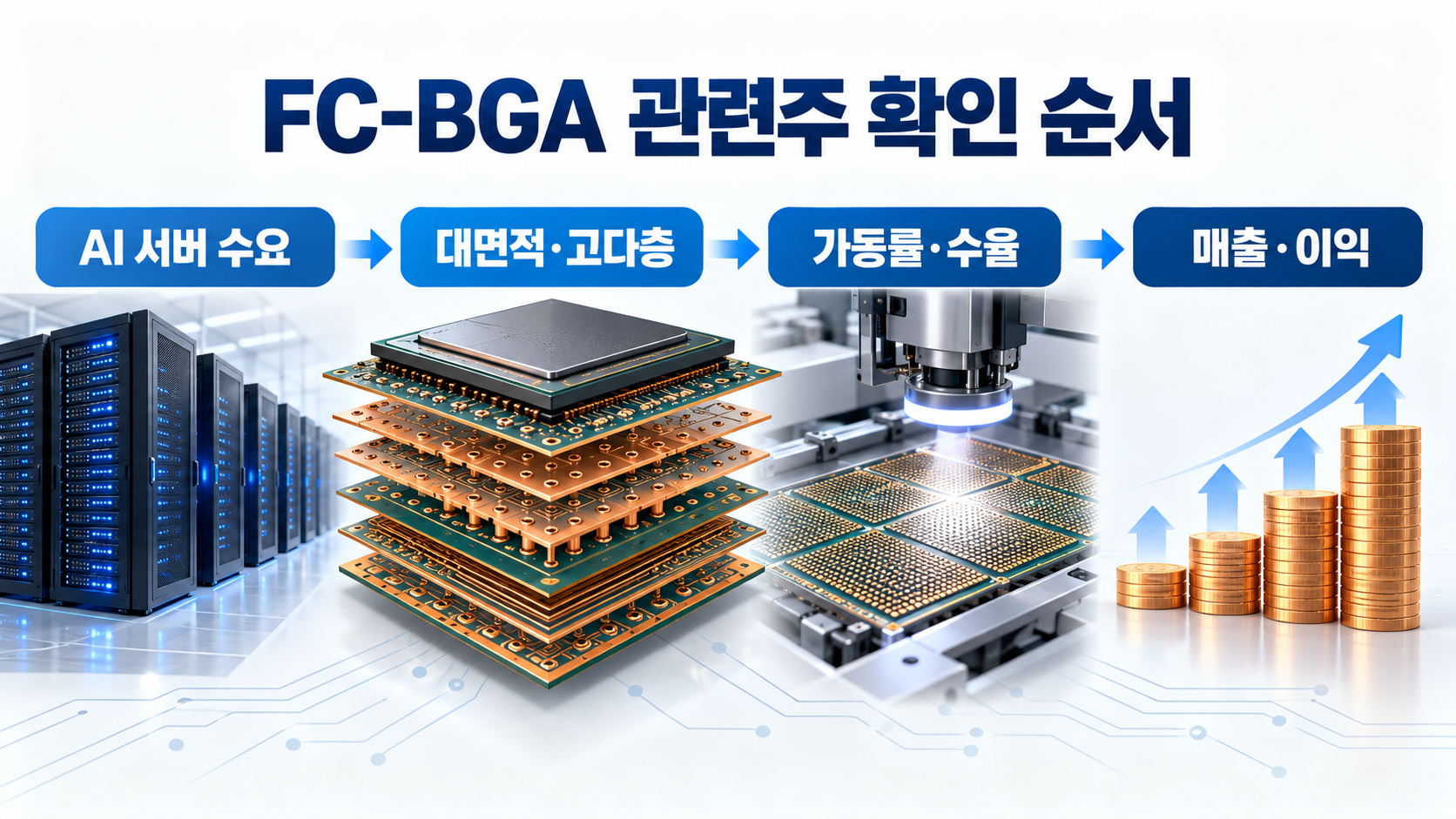 AI 서버 수요에서 대면적 고다층 FC-BGA 가동률 수율 매출 이익을 확인하는 순서