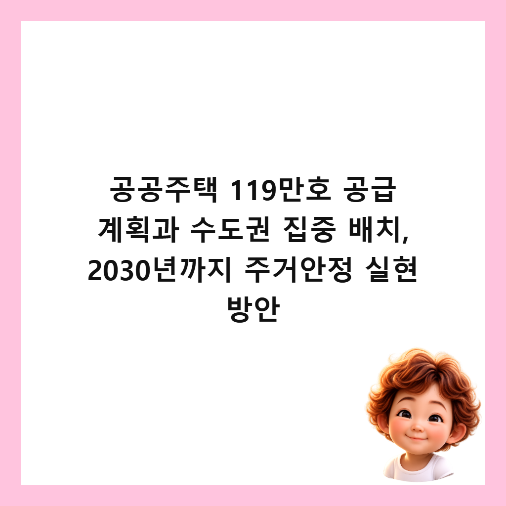 공공주택 119만호 공급 계획과 수도권 집중 배치, 2030년까지 주거안정 실현 방안 썸네일