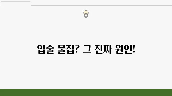 입술에 물집이 생기는 이유