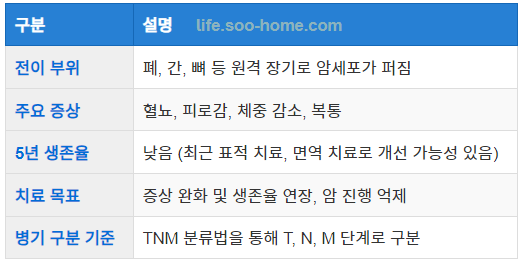 신장암 4기의 병기 구분 기준