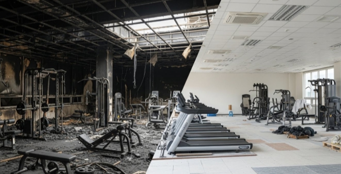 헬스장 화재청소 전후