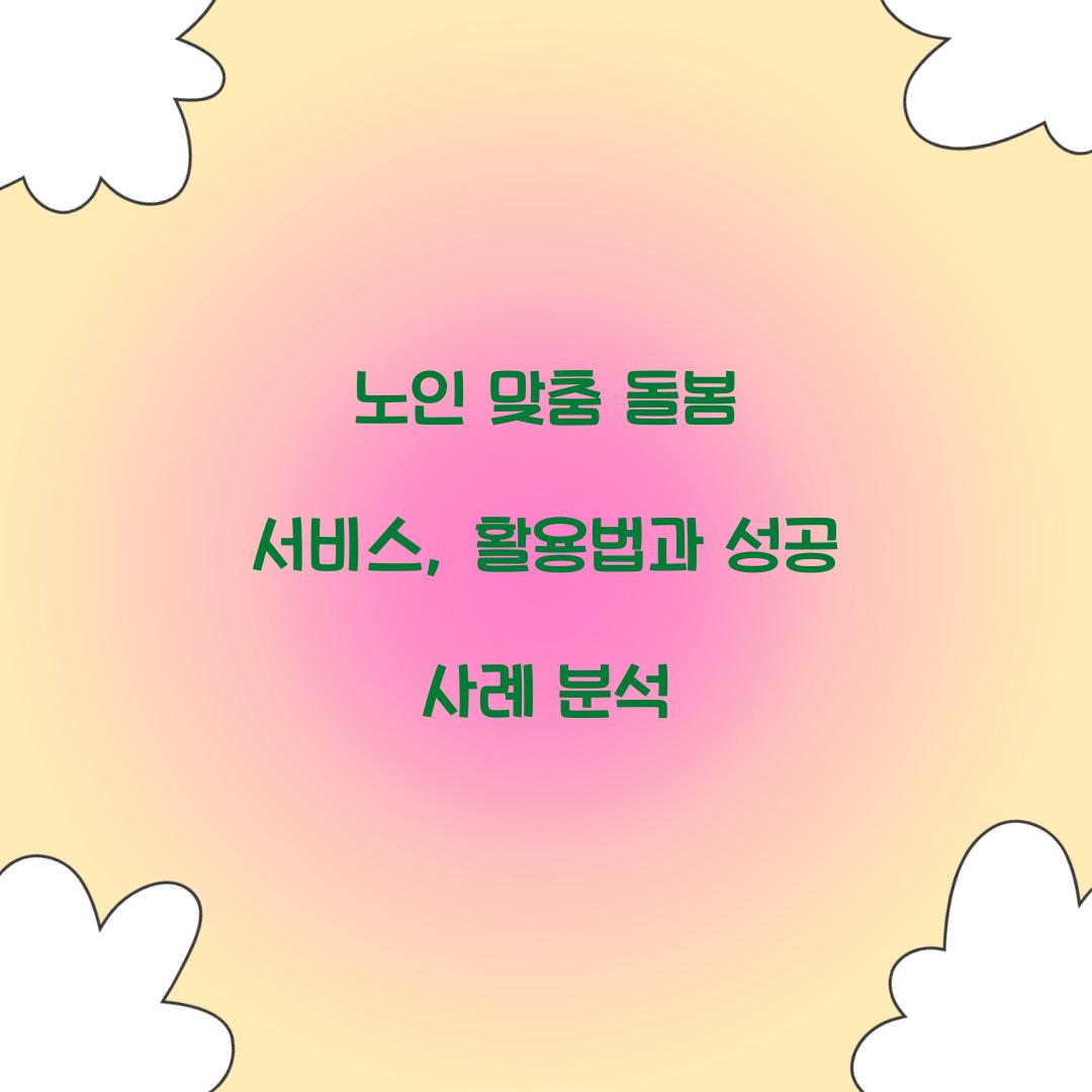 노인 맞춤 돌봄 서비스