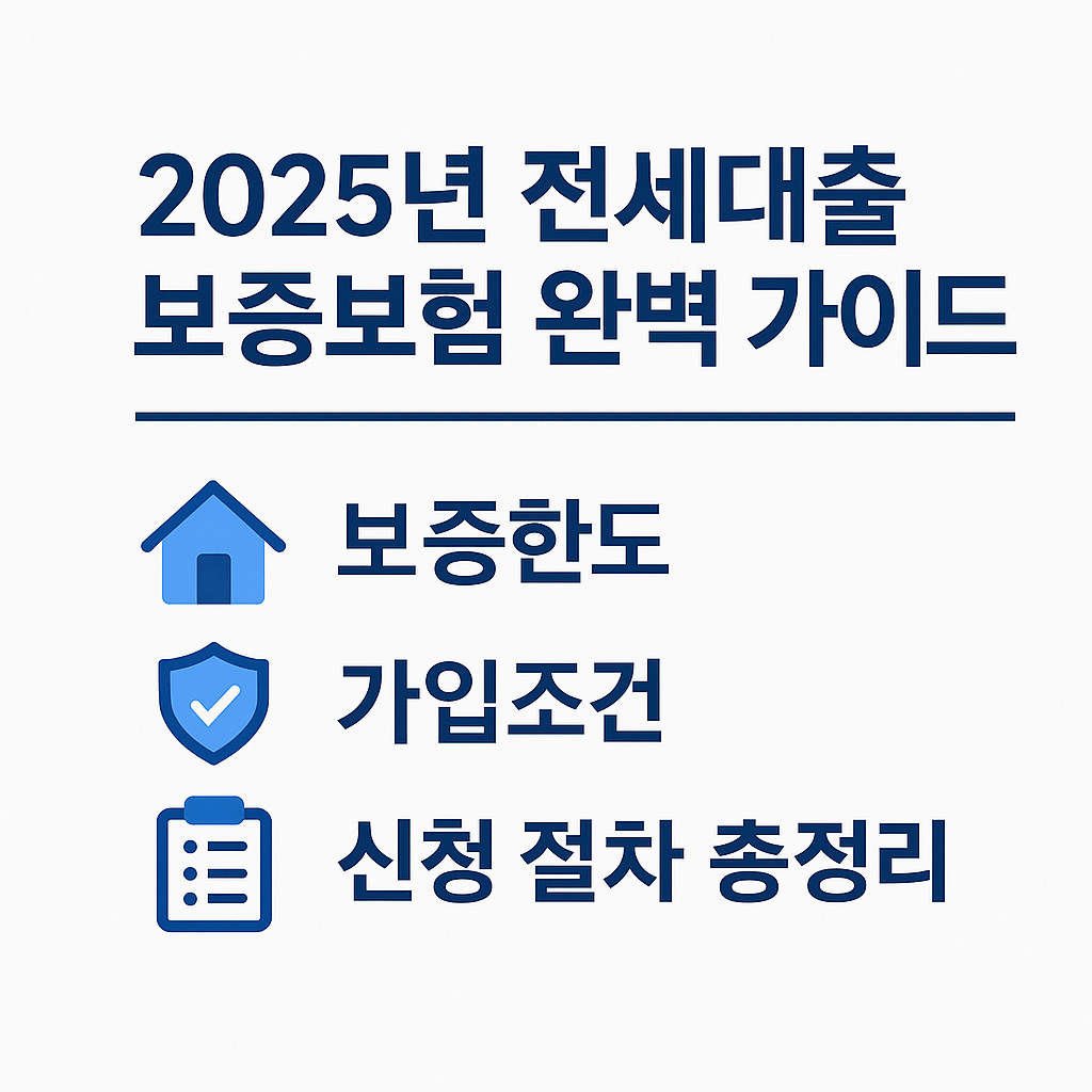 2025년 전세대출 보증보험 완벽 가이드｜보증한도&middot;가입조건&middot;신청 절차 총정리