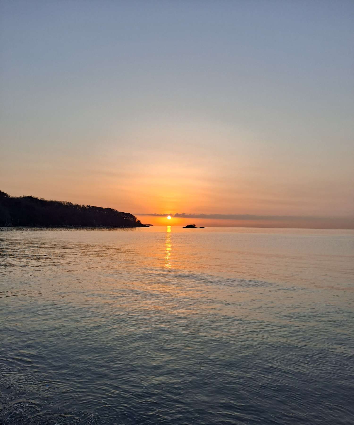장화리끝과 대섬 사이 낙조
