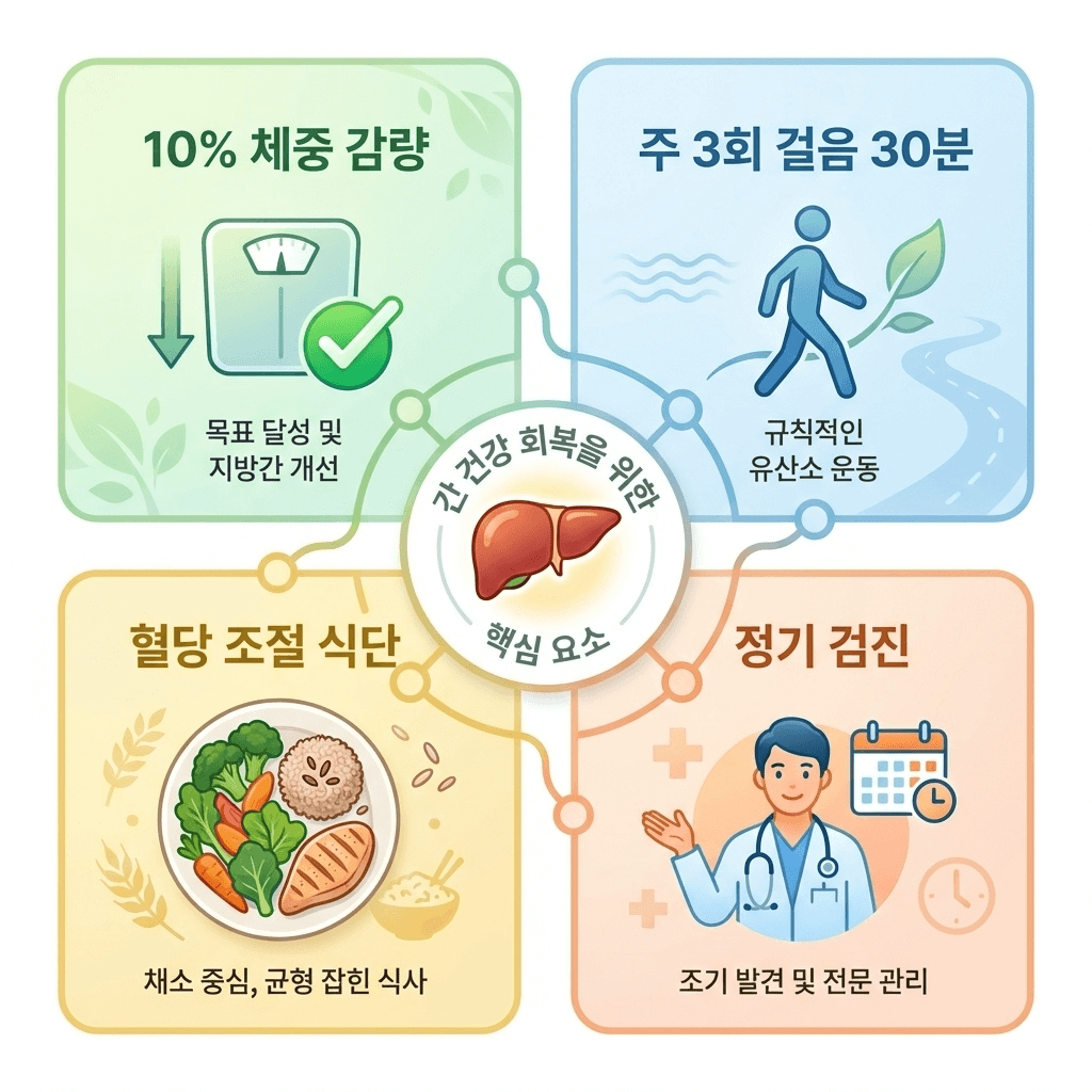 간 건강을 위한 생활습관 4가지 실행 가이드
