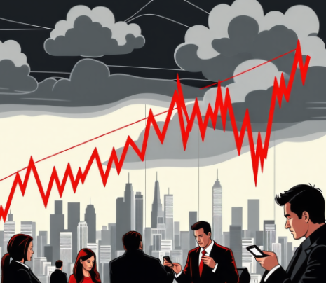 하락하는 주가를 그림으로 표현