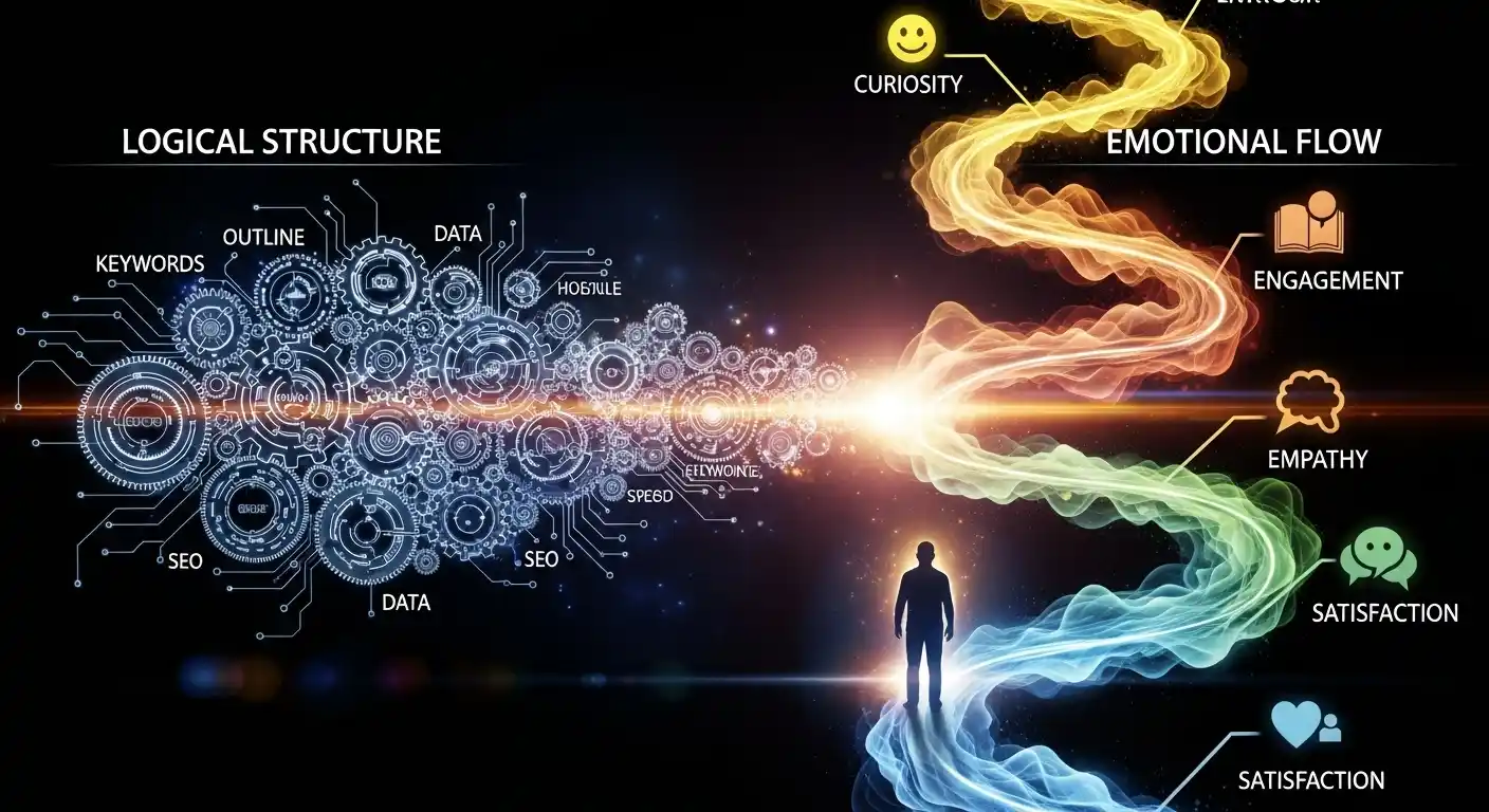 <img src="content_structure_emotion_flow.webp" alt="논리적 구조와 감정 흐름을 설계해 독자의 몰입을 유도하는 콘텐츠 전략을 설명한 이미지 입니다">