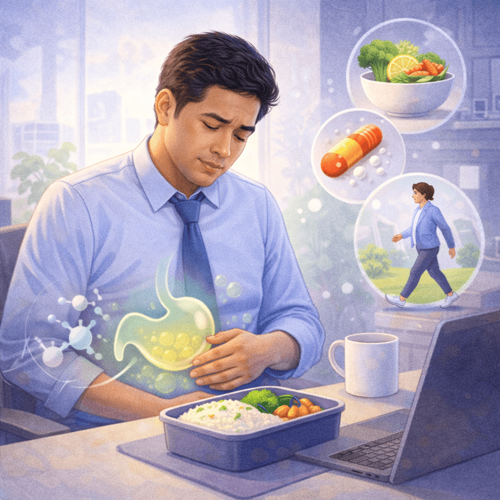 직장인 점심 후 가스 관련 이미지