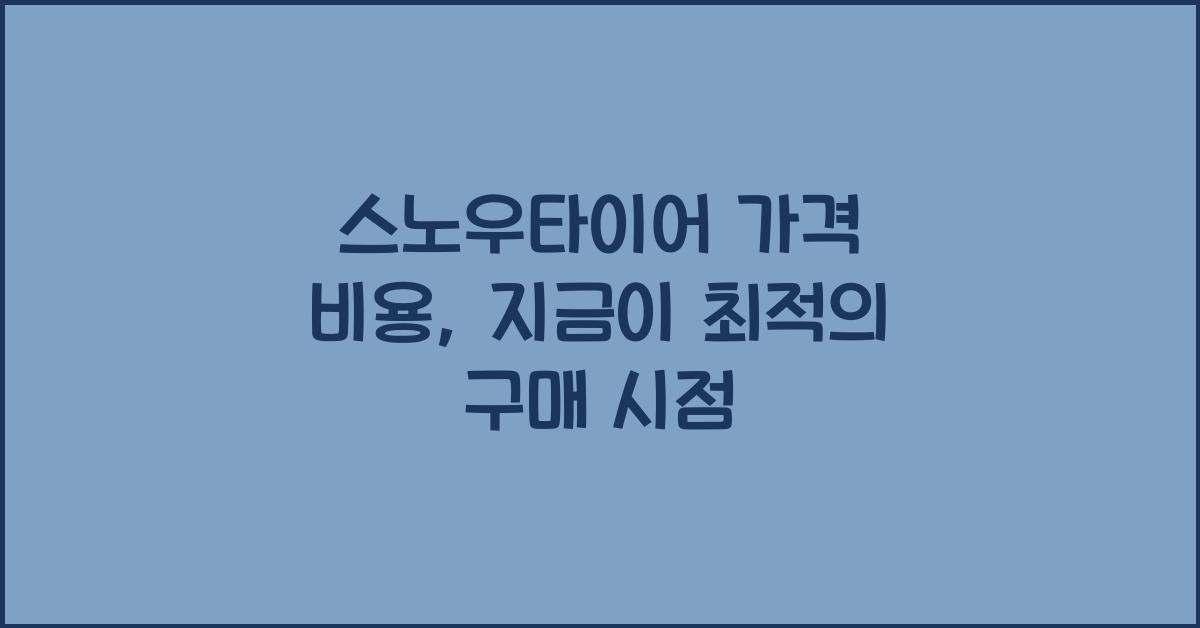 스노우타이어 가격 비용