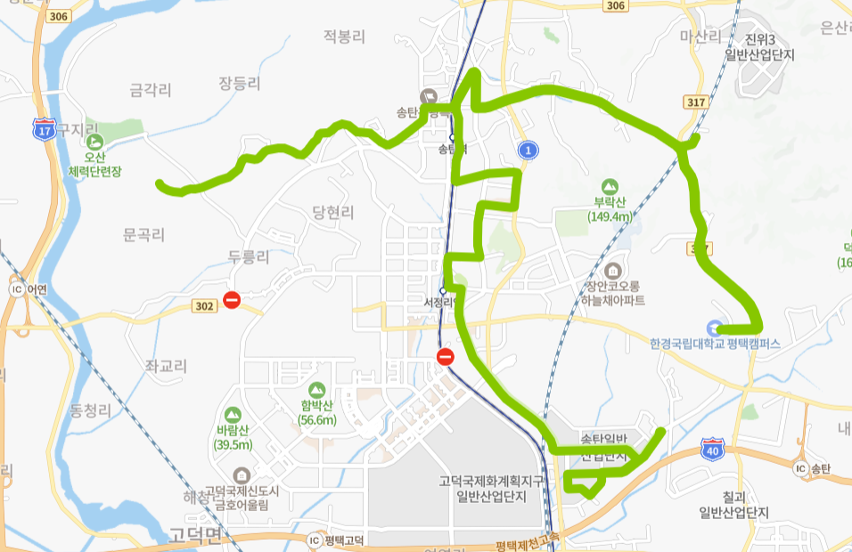 평택-77-1번-버스-노선-지도