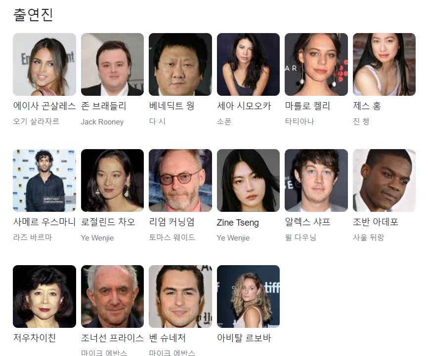 삼체 등장인물 출연진