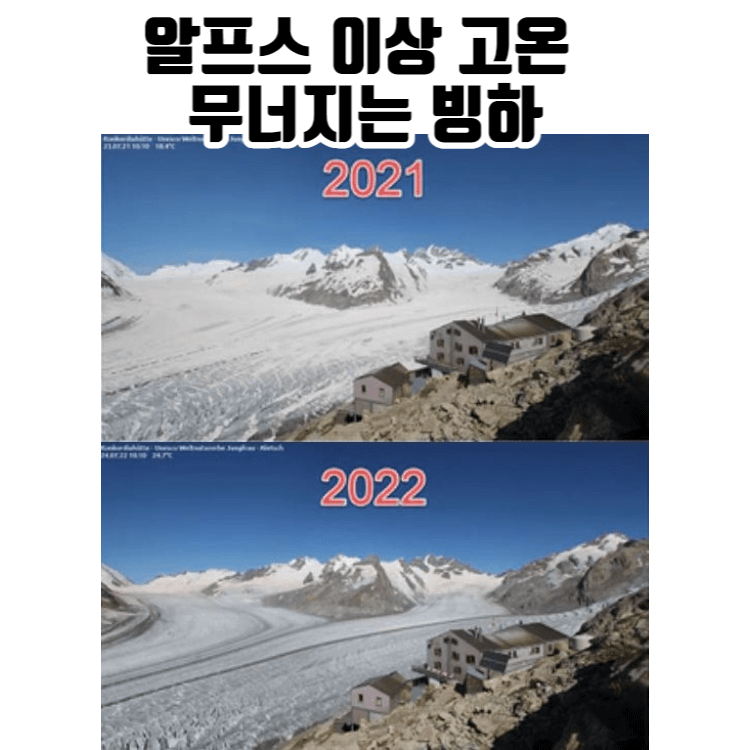 알프스 이상 고온 무너지는 빙하