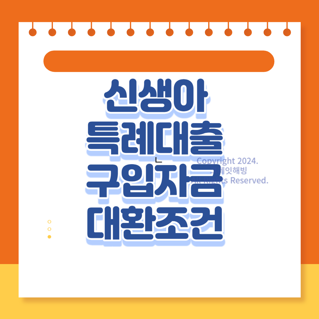 신생아 특례자금 대출 신청 대환조건