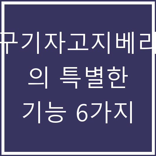 구기자고지베리의 특별한 기능 6가지