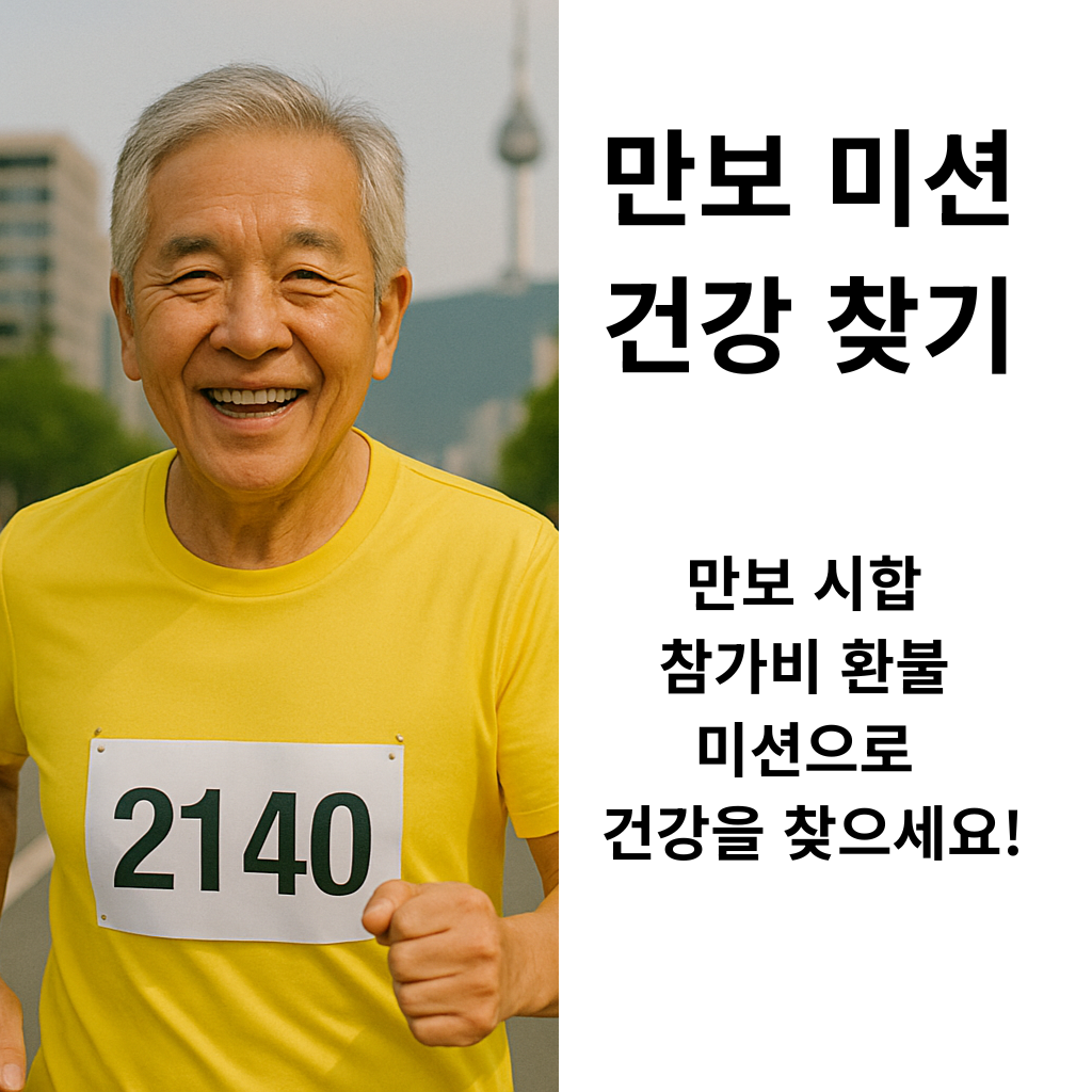 만보 미션 건강 찾기 만보 시합 참가비 환불 미션으로 건강을 찾으세요!